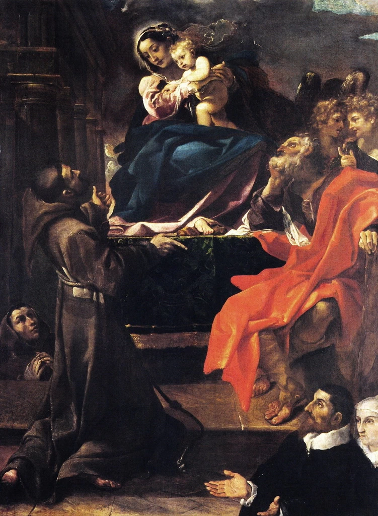 Madonna col Bambino e san Francesco e due committenti «La Carraccina», 1591, Cento, Pinacoteca Civica